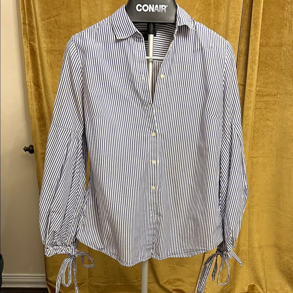 Banana republic Striped Button-Up Blouse with
